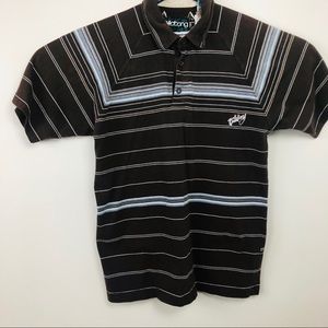 Billabong brown and blue polo size medium